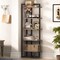 Tribesigns Industrial 5 Tier Corner Shelf Wood Bookshelf Freestanding Storage 60 Inch